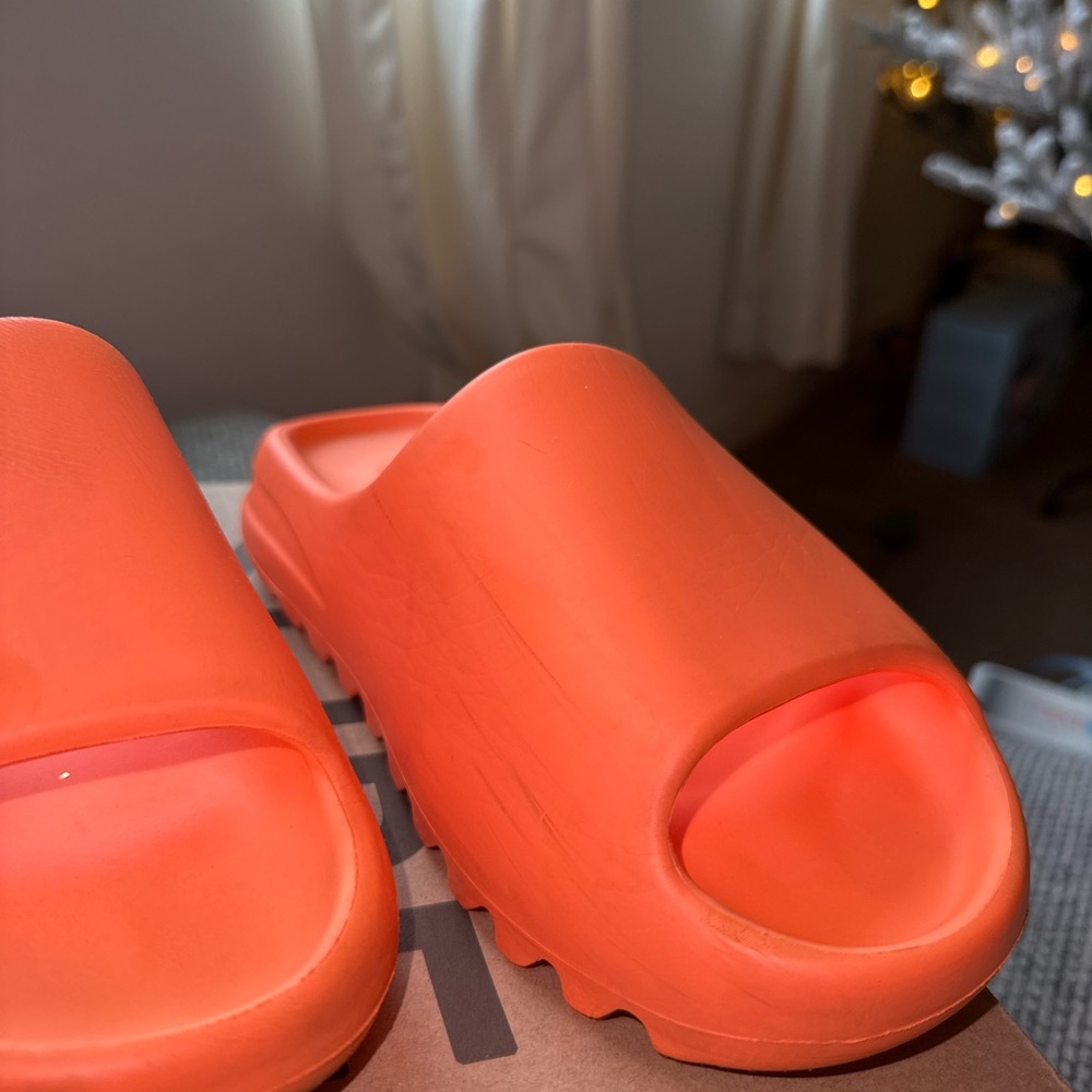 Kids Orange Slide Sandals - Picture 2 of 7